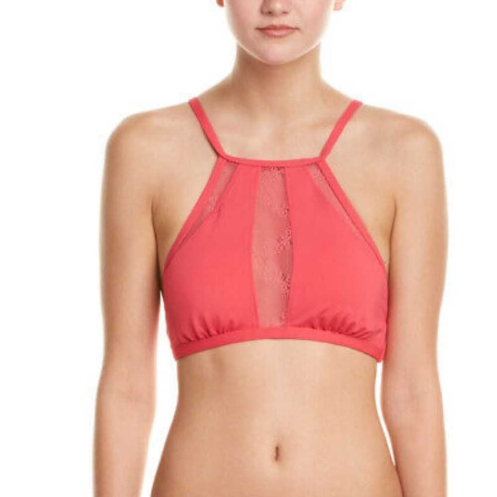 NWT Kensie Hi Neck Halter Bikini Top Size L